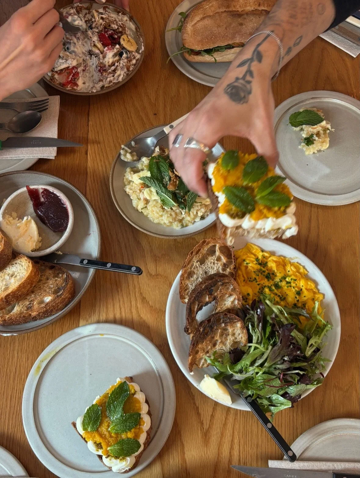 breakfast at st j, every morning at 8