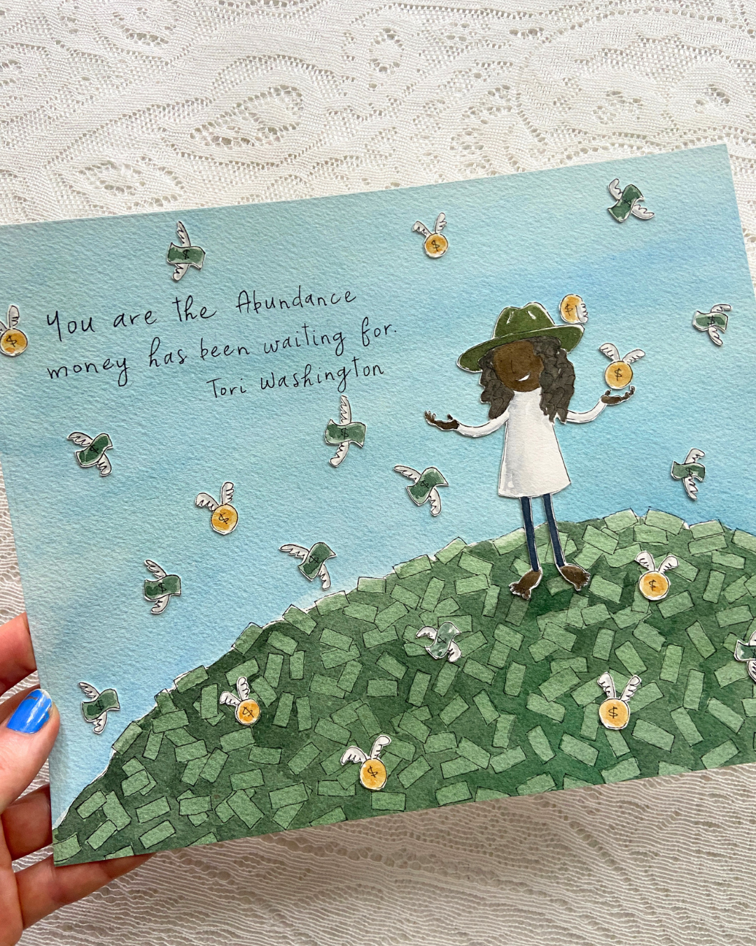 You are the Abundance - 8x10" Original Watercolour Collage Painting