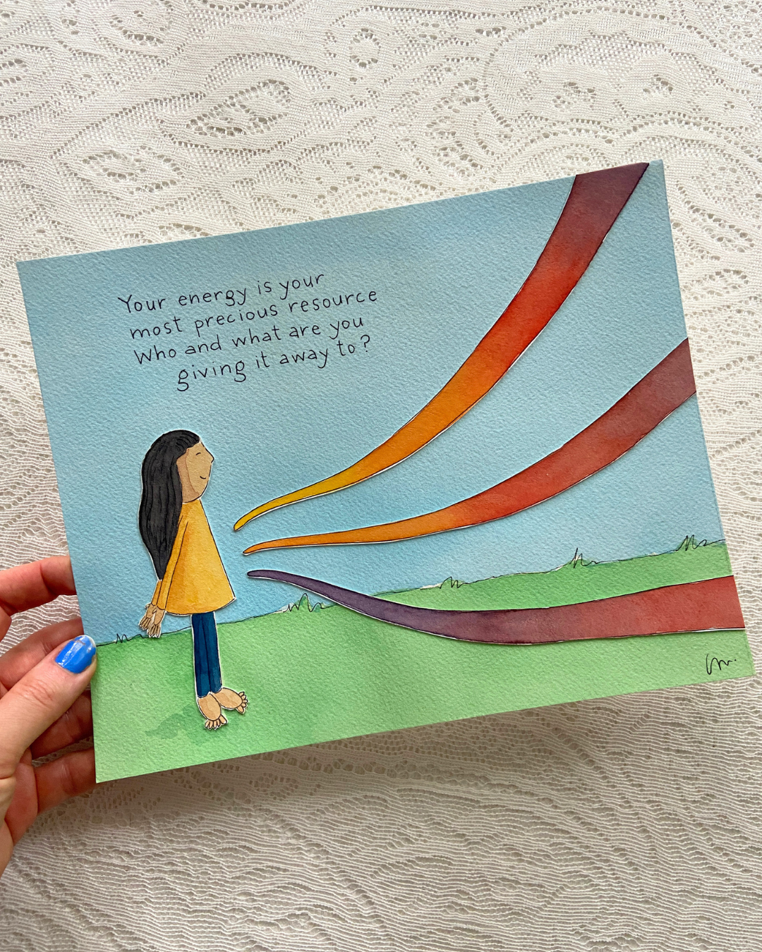 Precious Resource - 8x10" Original Watercolour Collage Painting