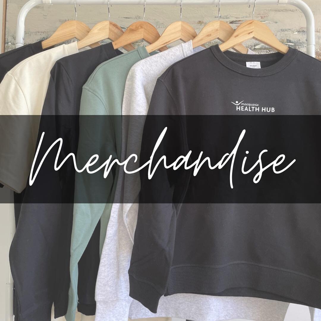 IT&rsquo;S HERE!!!!

Our very first drop of Macquarie Health Hub merch is NOW AVAILABLE for purchase - stock is limited so you&rsquo;ll have to be quick!!

Only available in the studio! If you&rsquo;d love to support us from afar, just send us a mess