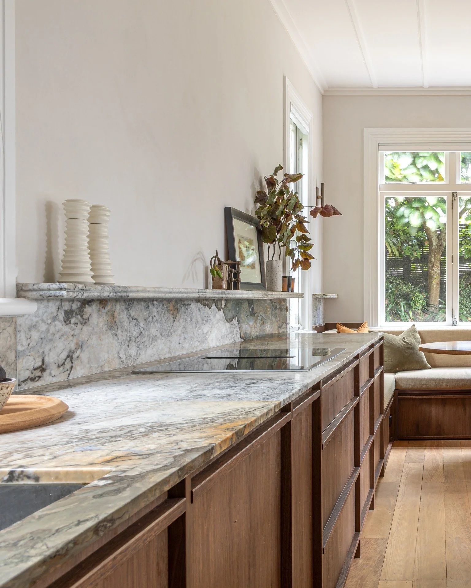 A benchtop can completely change the feel of a kitchen.

The natural veining and rich green tones in this stone create a standout feature, adding character, depth and a timeless quality to the space.

BH Construction &ndash; create a new everyday

Ph