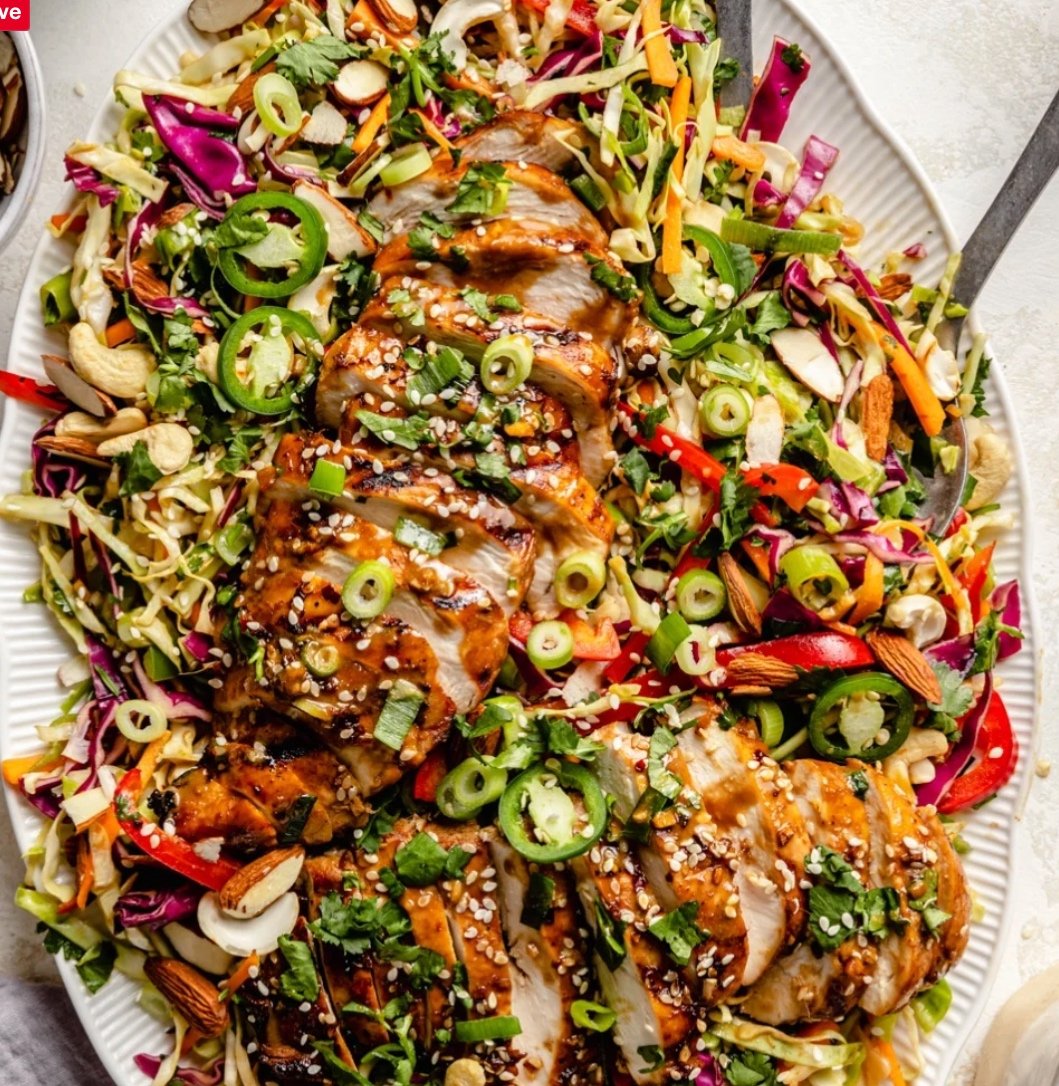 Sesame Chicken Cabbage Crunch Salad