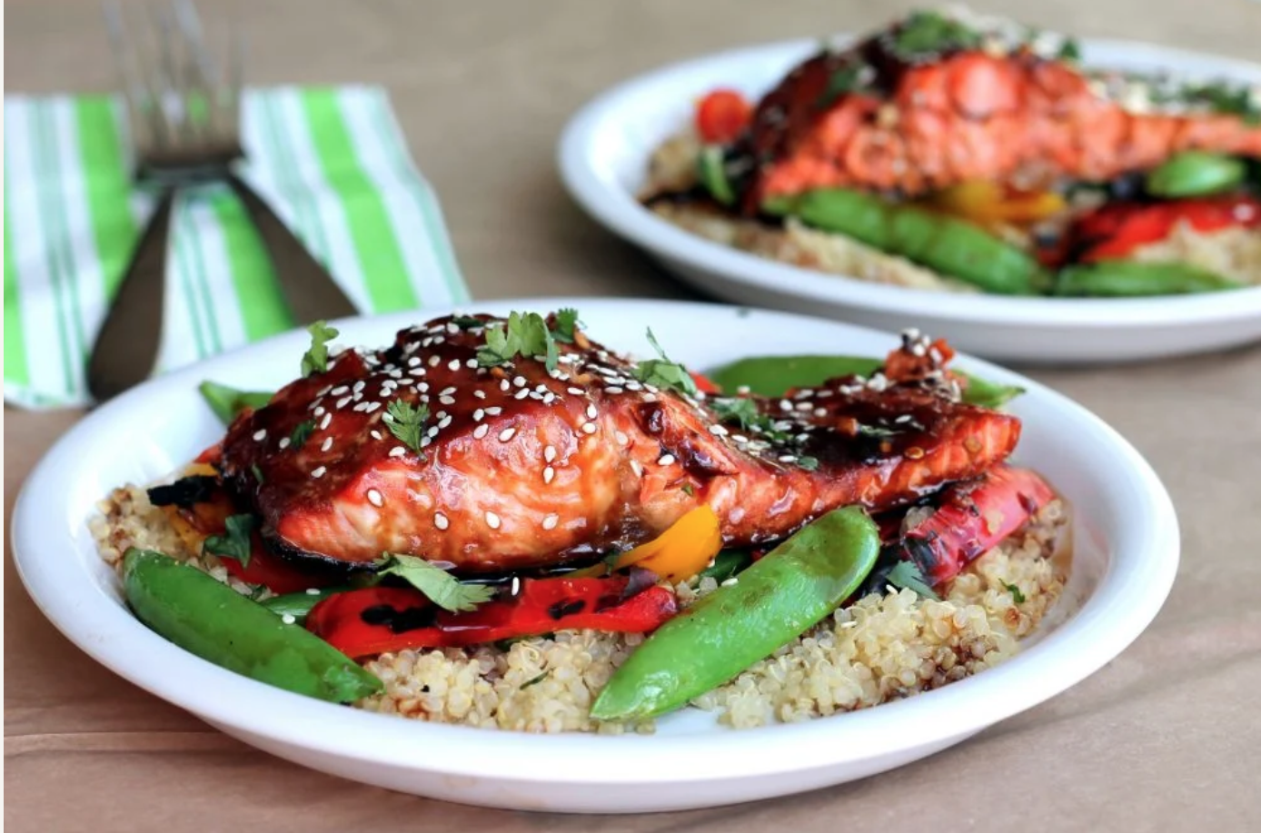 Sesame Ginger Sweet Teriyaki Salmon Stir Fry