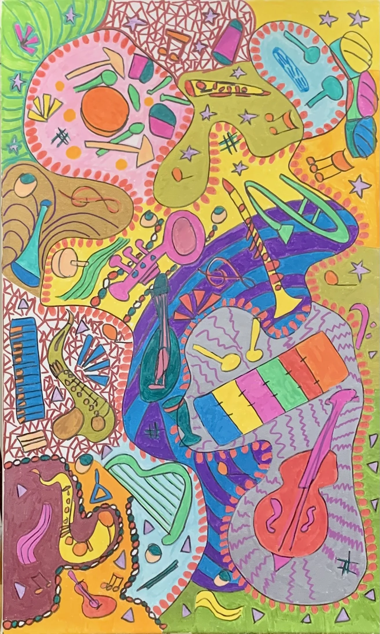 Cathy_OKeefe_All That Jazz II_2026_acrylic paint marker on canvas_30 x 18.jpeg
