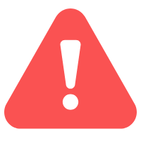 Warning triangle with an exclamation mark inside.