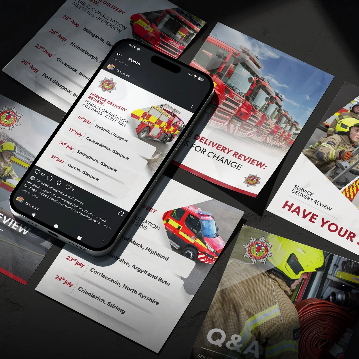 iPhone with Instagram post on the screen