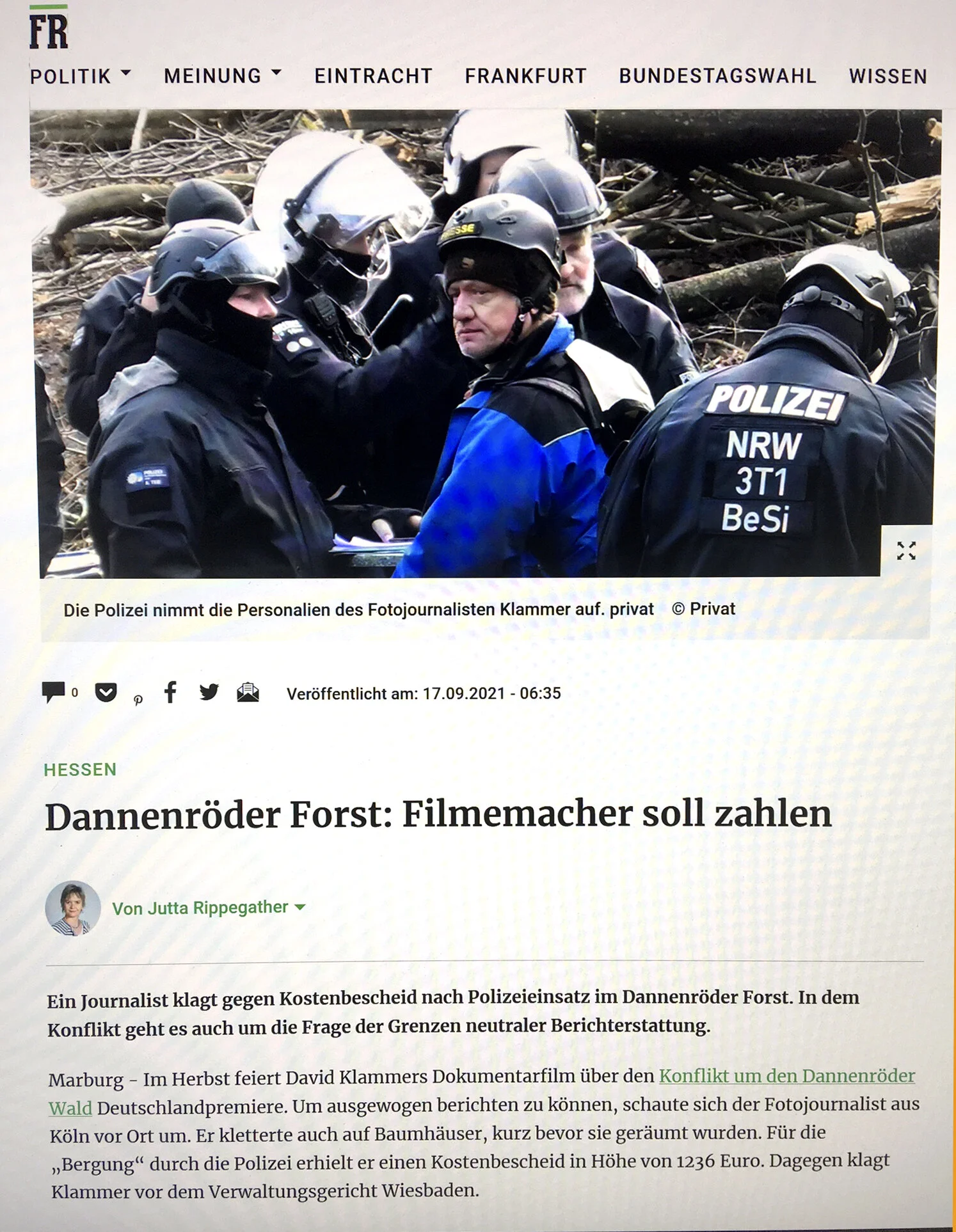 Frankfurter Rundschau: Filmemacher soll zahlen