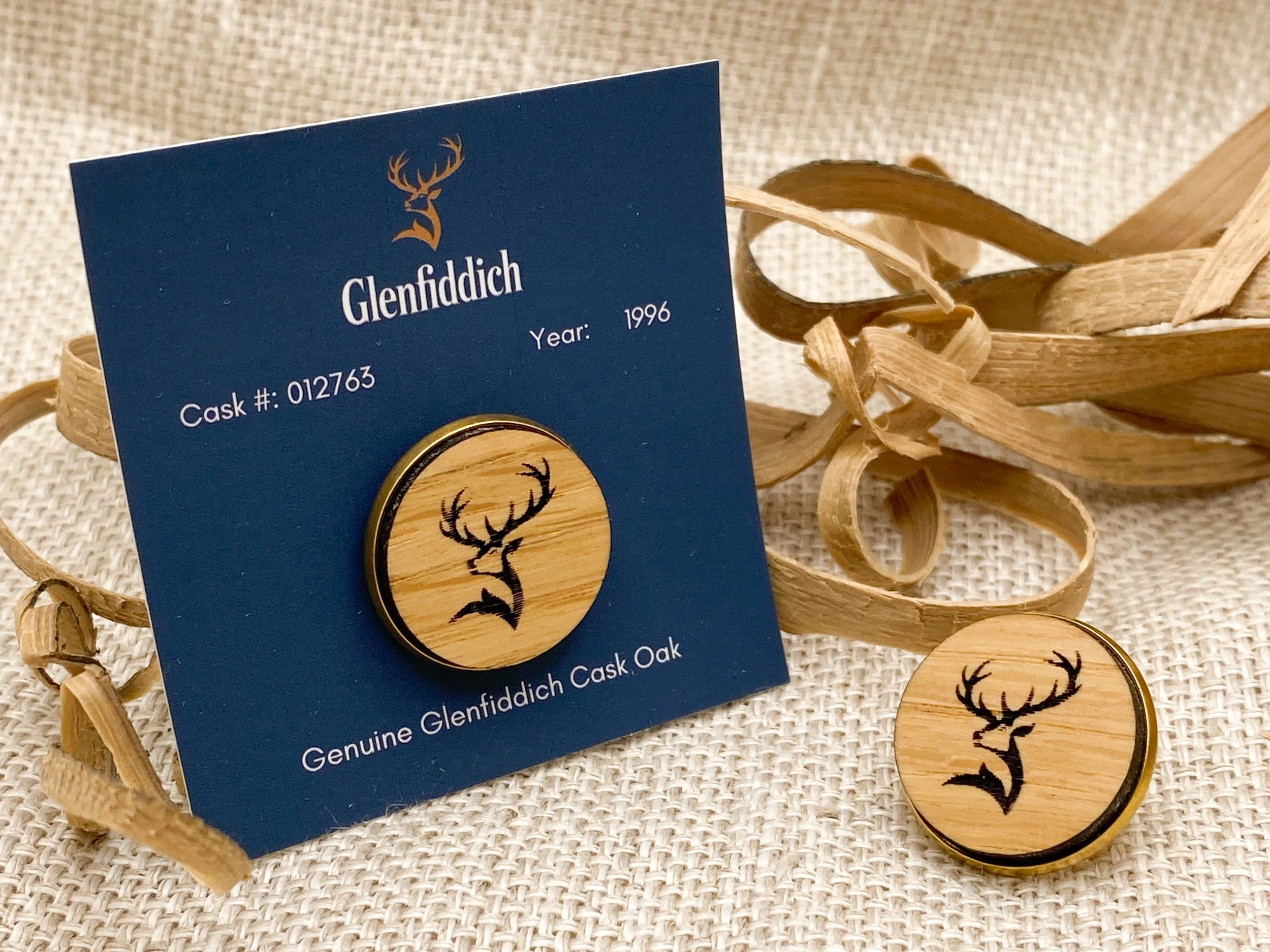 glenfiddich barrel pins with card.JPEG