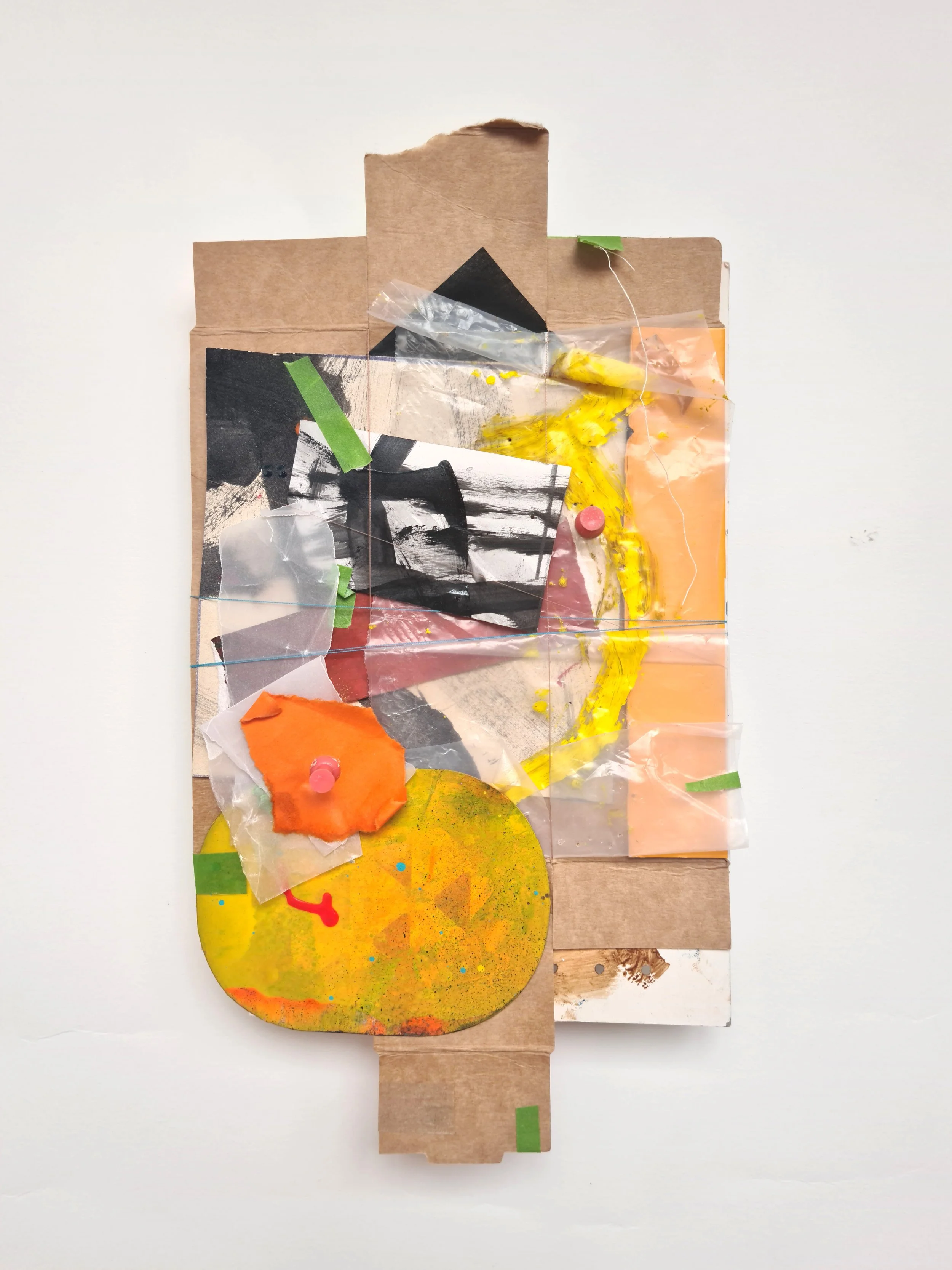 Kitchen Sink, 15cm x 30cm. Collage and paint.