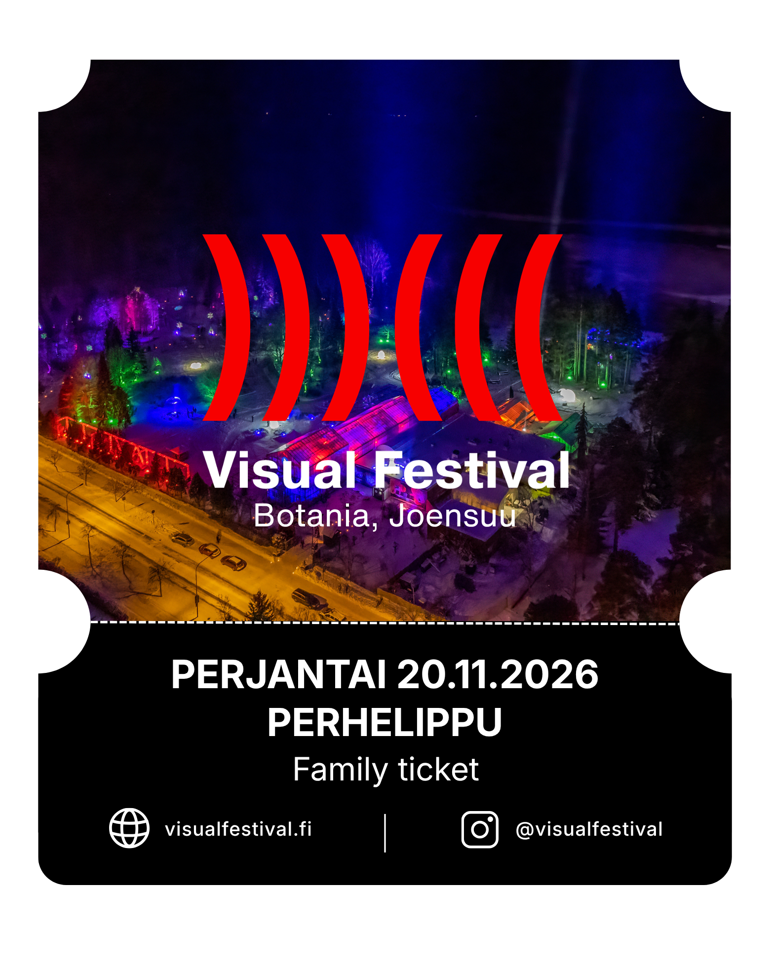 Visual Festival Joensuu 2026 – Perhelippu – perjantai 20.11.2026