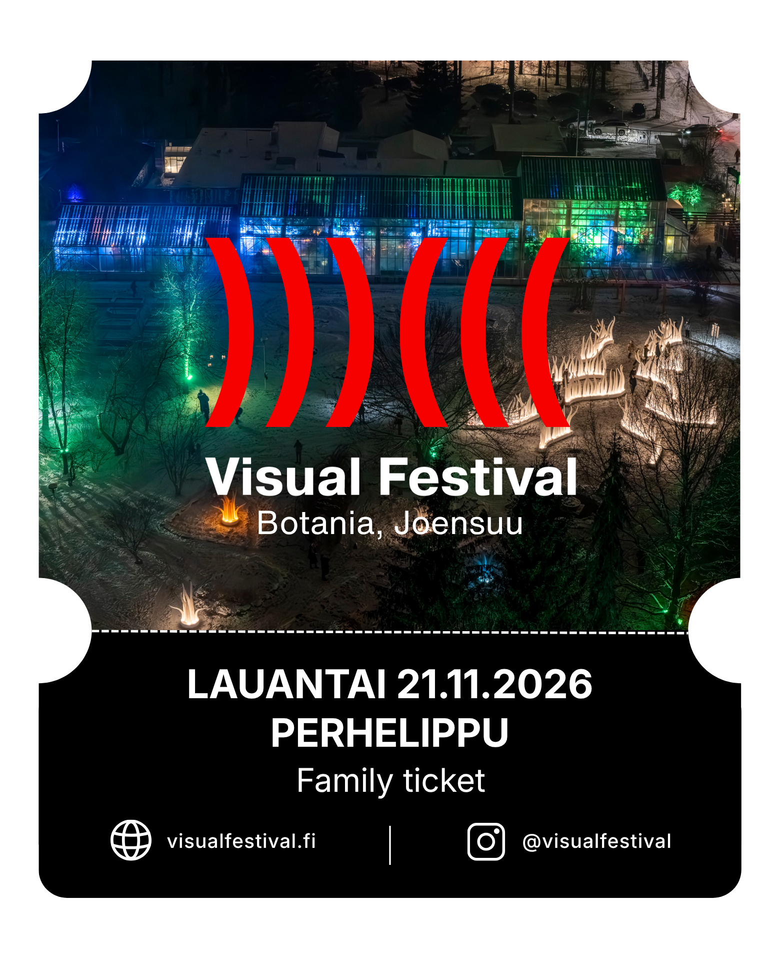 Visual Festival Joensuu 2026 – Perhelippu – lauantai 21.11.2026