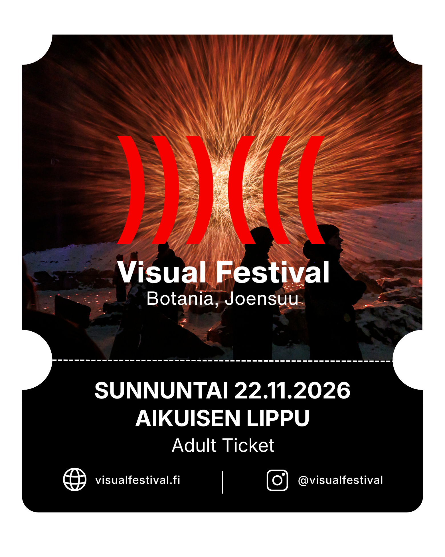 Visual Festival Joensuu 2026 – Aikuisen lippu – sunnuntai 22.11.2026