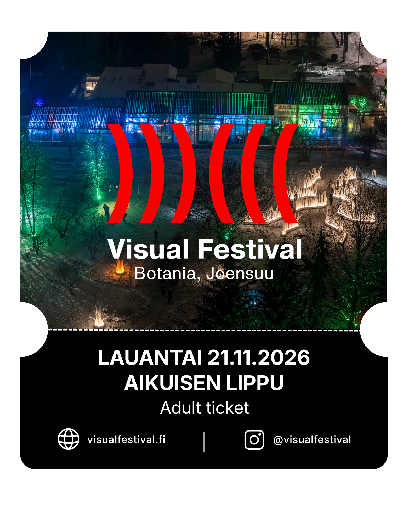 Visual Festival Joensuu 2026 – Aikuisen lippu – lauantai 21.11.2026