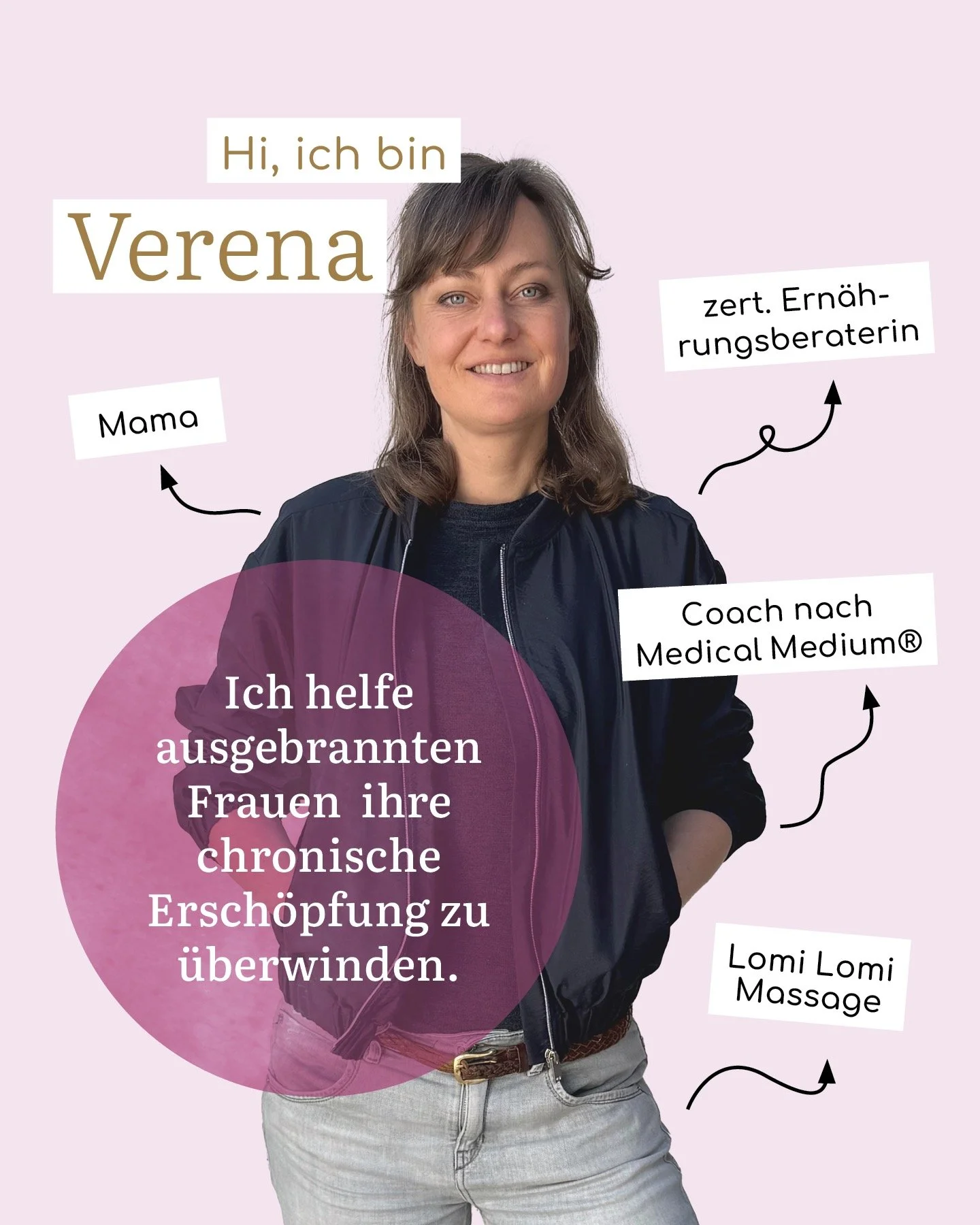 Hi, ich bin Verena &ndash; Ich helfe ersch&ouml;pften Frauen mit dem umfassenden Wissen von Anthony William @medicalmedium ihre chronische M&uuml;digkeit an der Wurzel zu packen, so dass sie morgens ohne Kaffeeabh&auml;ngigkeit oder Symptomunterdr&uu