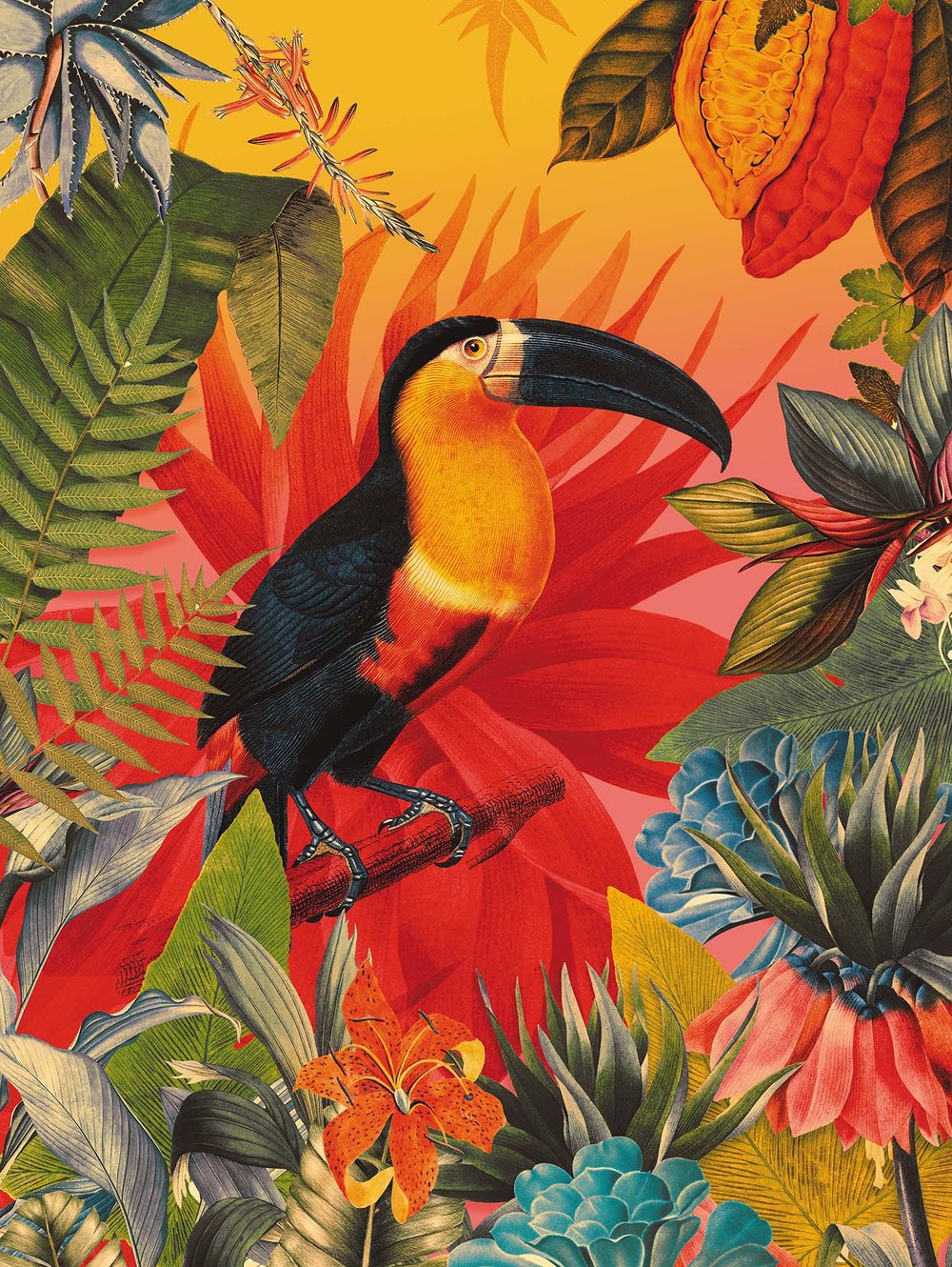 L'autocollant mural Prunes et oiseau, Mélanie Foster Illustrations