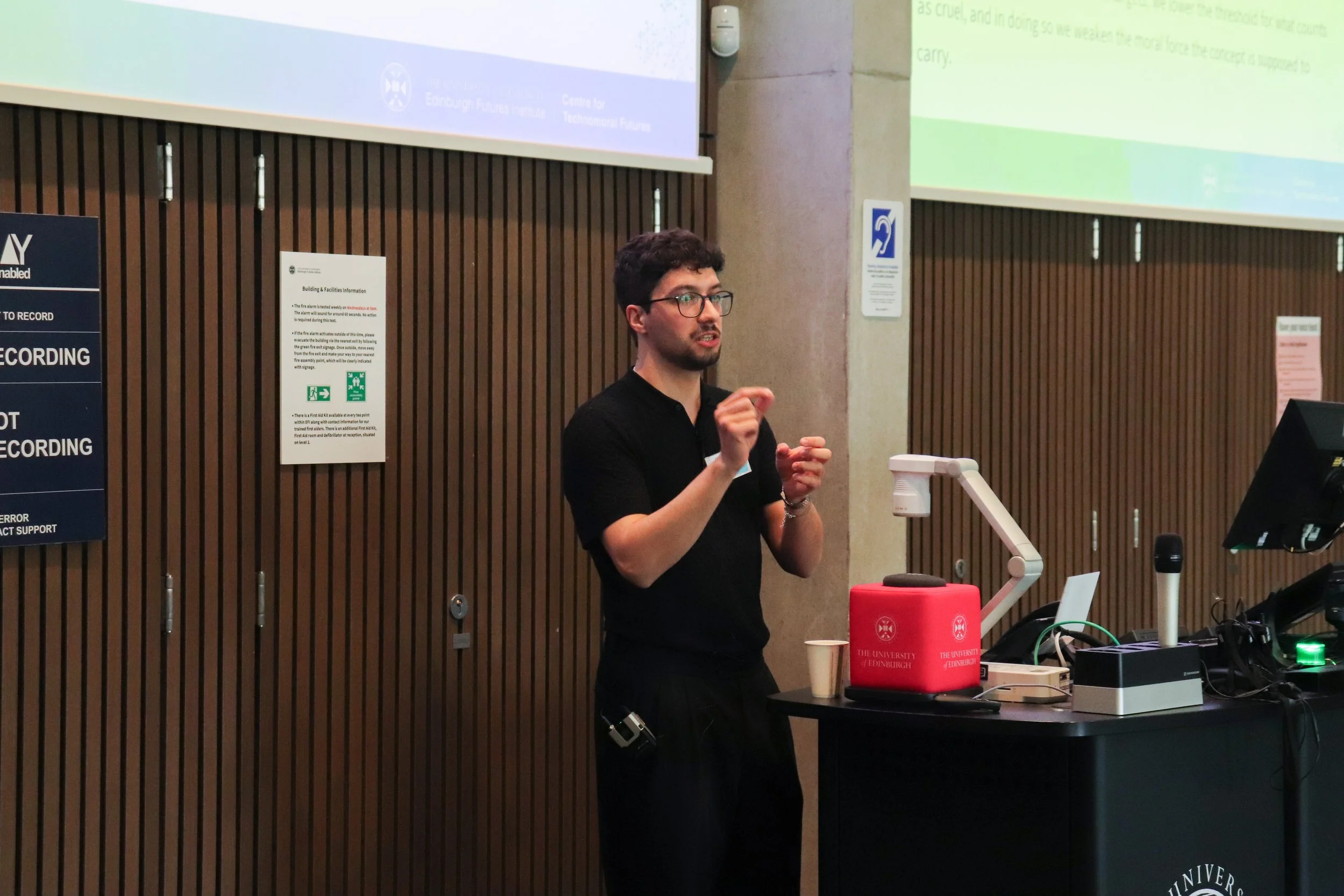 Enrico Galvagni presenting his research