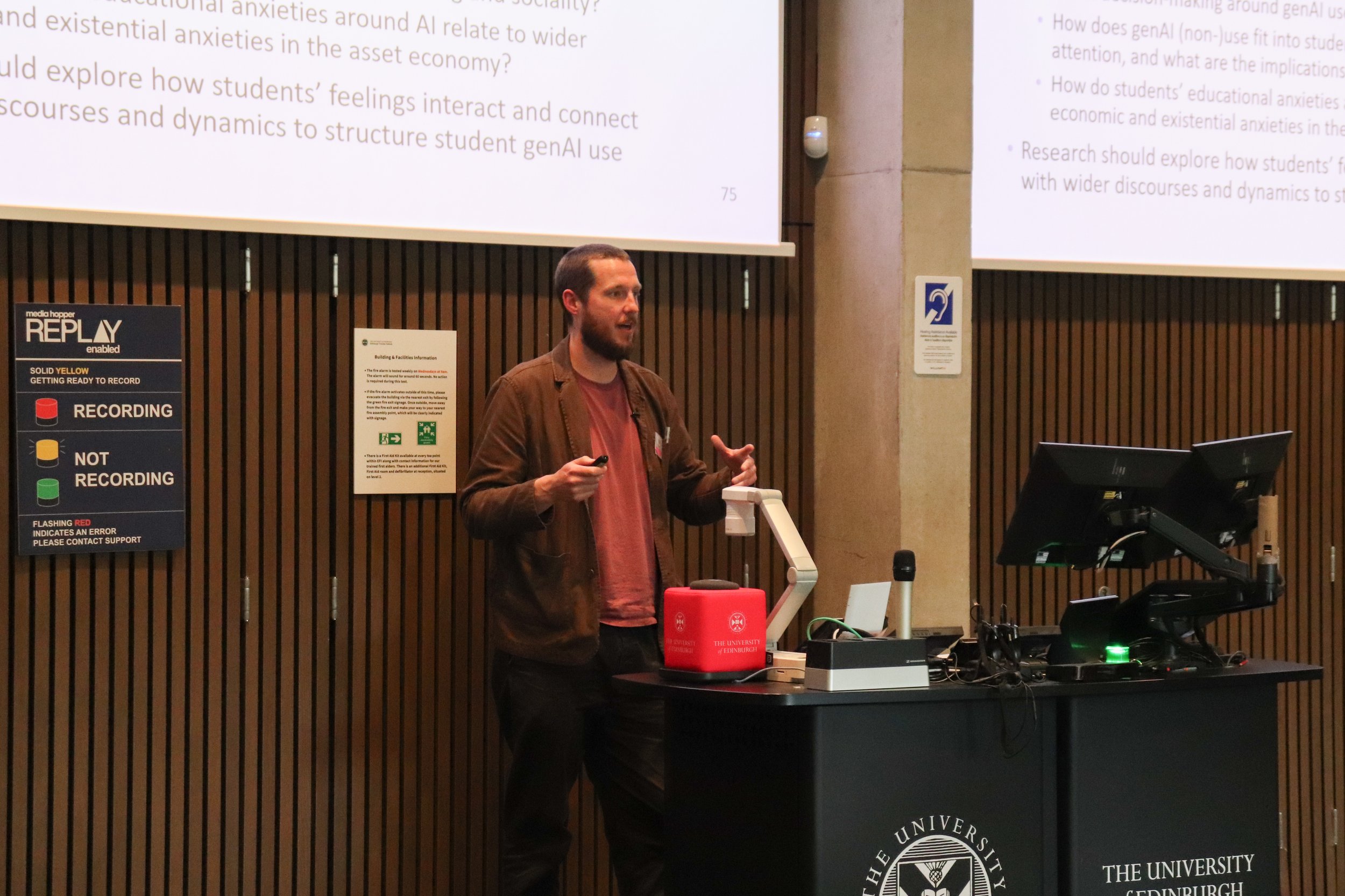 Joe Noteboom giving his research talk
