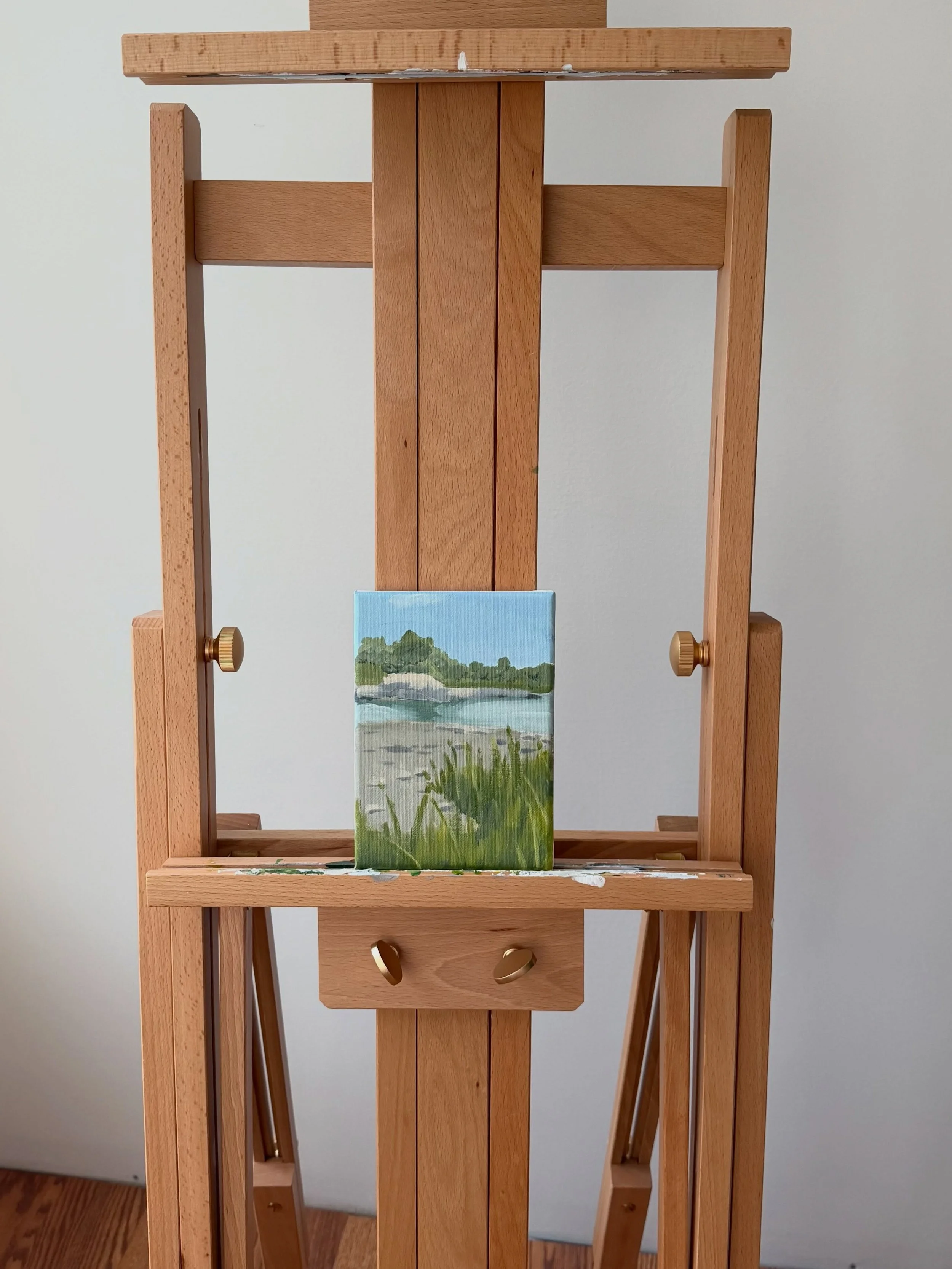 kind of a restless day, but it&rsquo;s always good to put the extra energy into painting something&mdash;even if it lives as large (small) as 5x7. 

#maine #maineartist #sundayart #landscape #landscapeart
