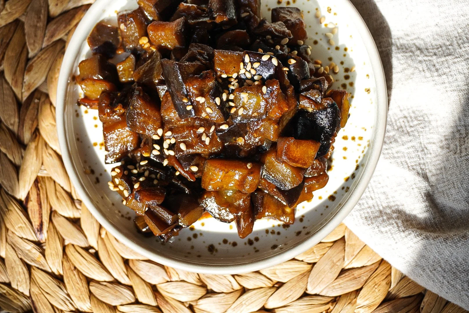 Sticky Caramelised Miso Aubergine
