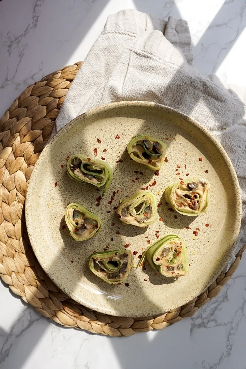 Summer Cucumber Aubergine Rolls