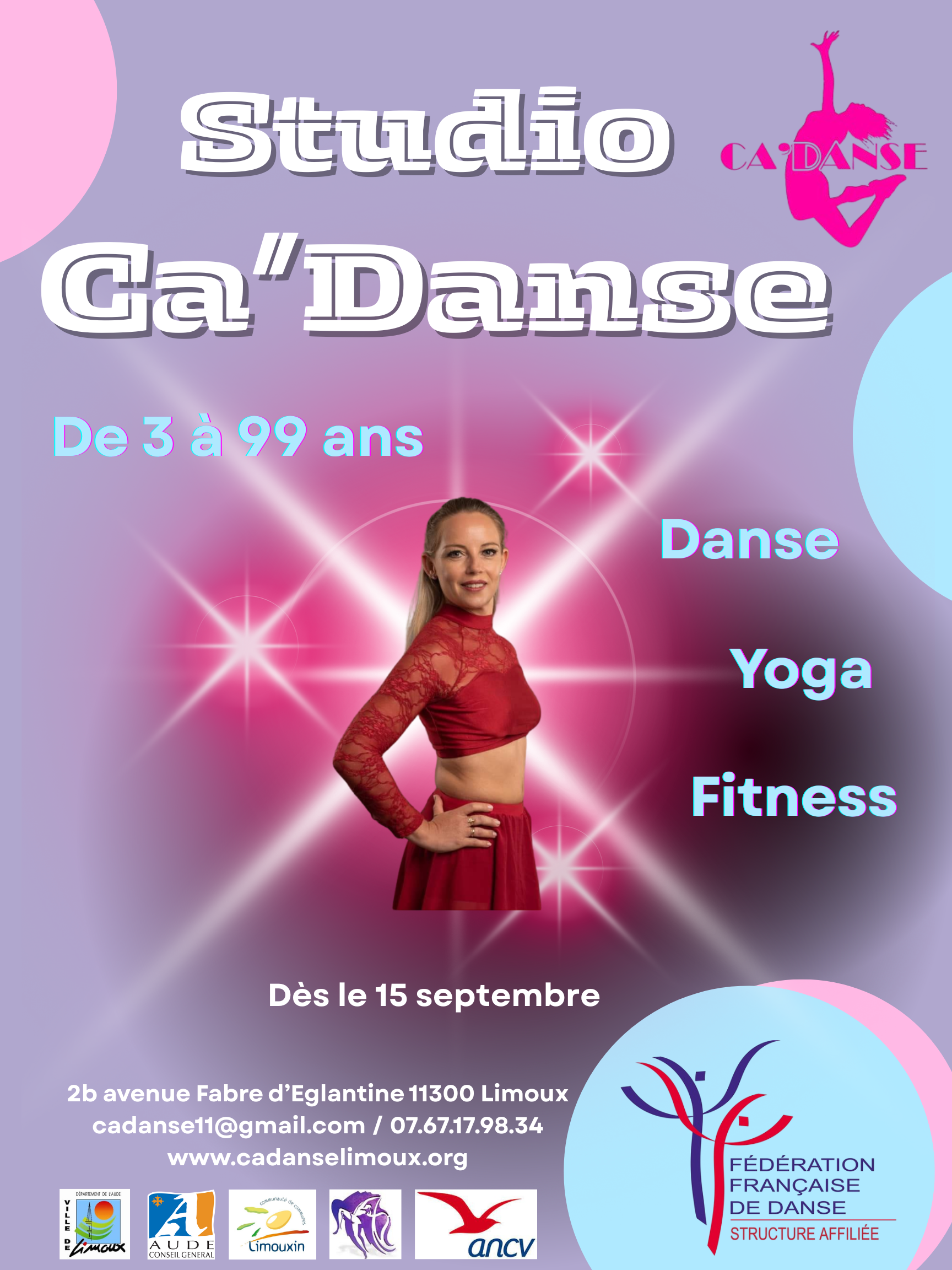 Affiche de danse en bleu et rose avec ballerine.png