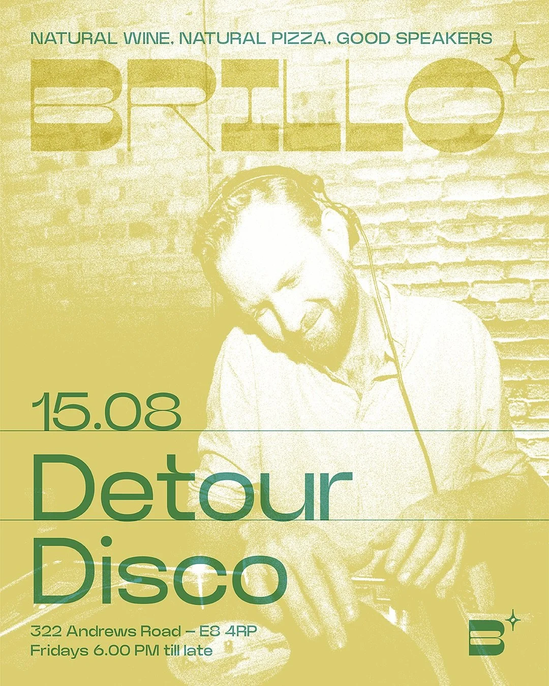 Hey folks, we&rsquo;re warming up for Detour Discotheque in Italy with a trip to @brillo.london in Hackney next week.

✨ Detour Discotheque at Brillo ✨ 
322 Andrews Road, Hackney
Friday 15 August, from 6pm

Brillo is an Italian bakery by day, drinks 