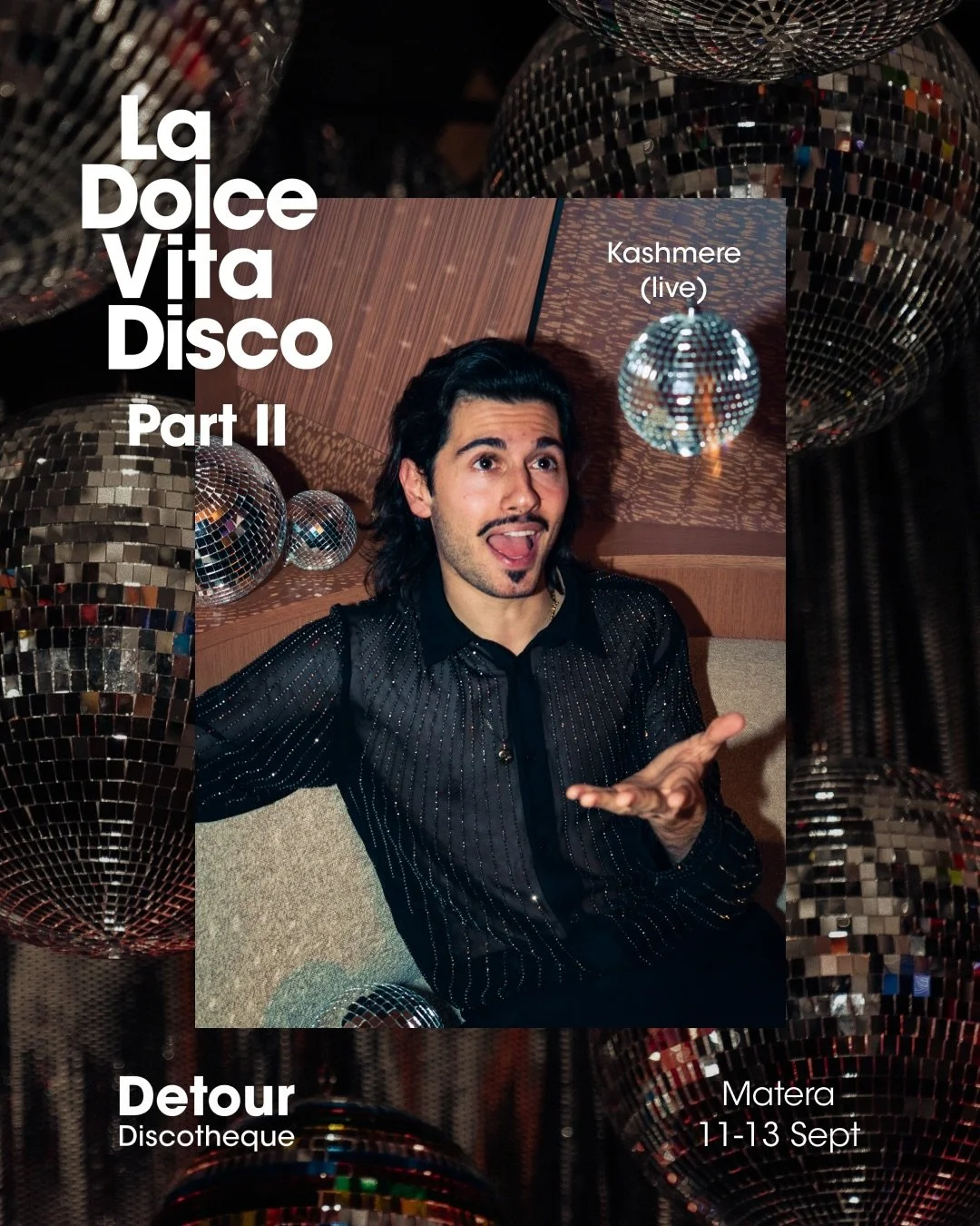 Line-up announcement ✨📢

Three sensational names on the bill for our La Dolce Vita Disco in Matera this September👇.

@kashmere_official is the prince of Italian disco-funk and the heir apparent to the late, great Pino D&rsquo;Angio. 

@sunni.d__ is