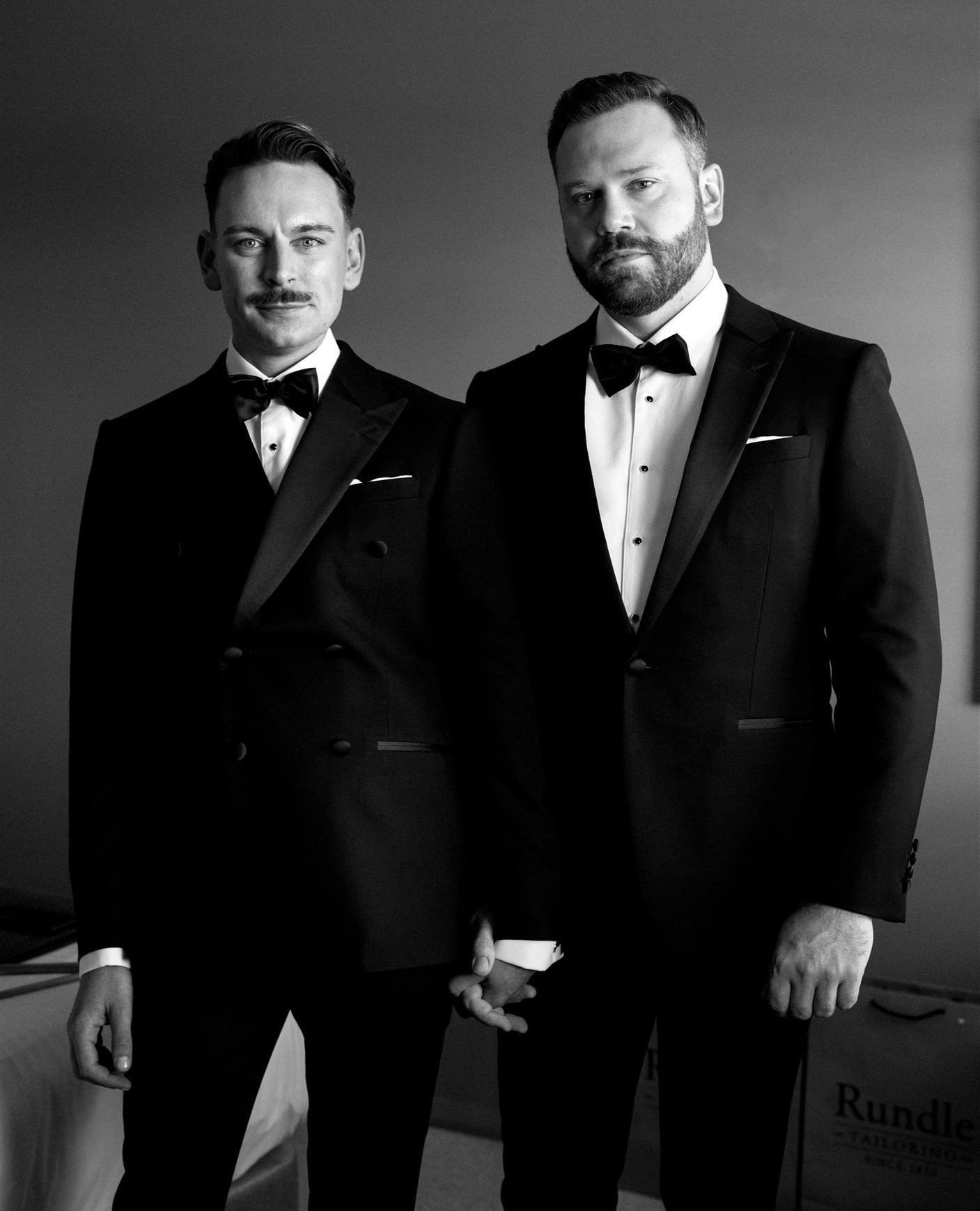 NAME A BETTER LOOKING DUO.⁠
⁠
YOU CAN'T! YOU WON'T!⁠
⁠
We've got so much love for these gorgeous Grooms and we cannot wait to share more from their wedding day. 🖤