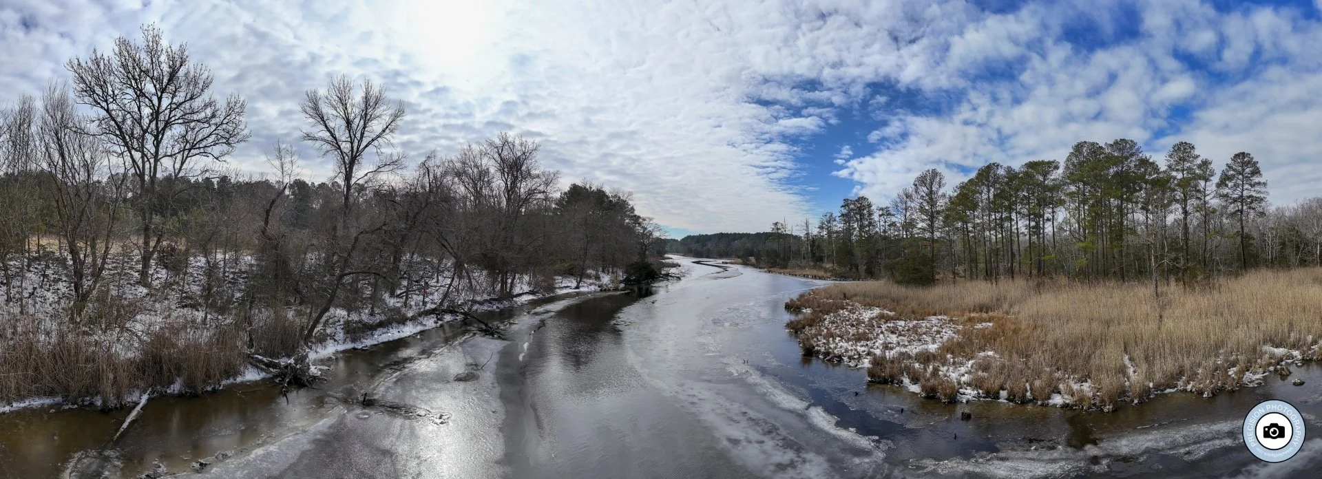Aerial and Ground Views of Snowy Ayers Creek