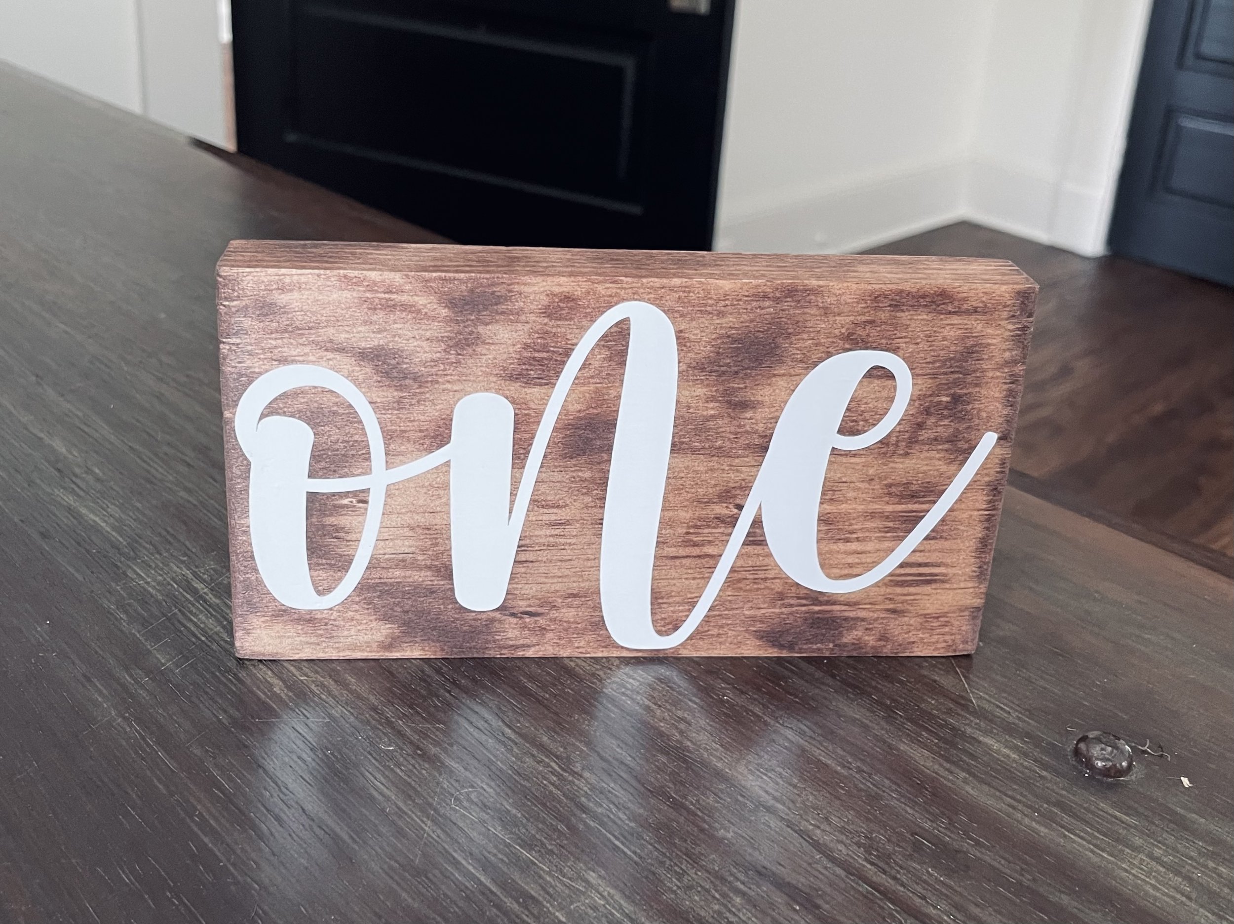 Wood & White Table numbers