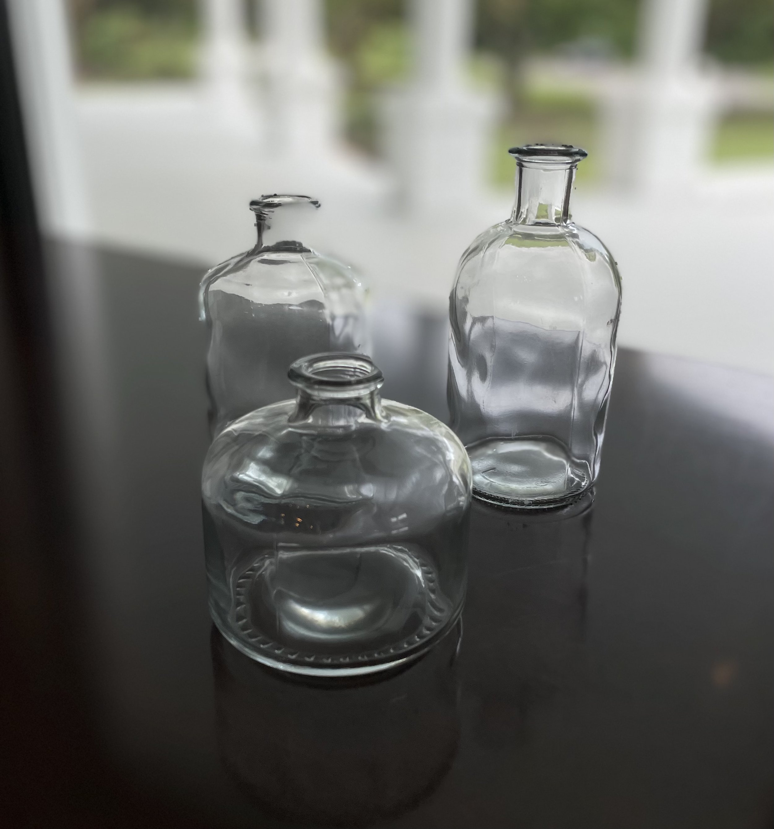 Sets of 3-small glass bud vases