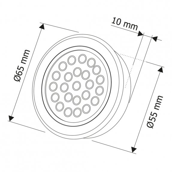 Flush-mounted dimensions