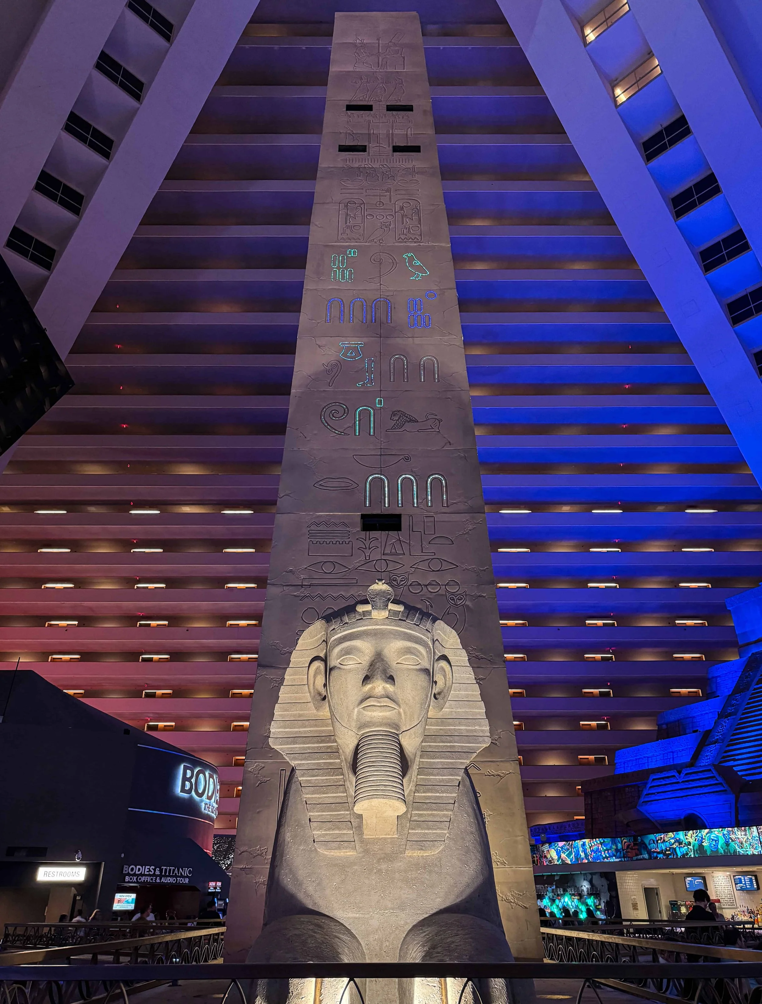 A picture of the Sphinx inside the Luxor Hotel near the Blue Man Group Theater in Las Vegas, Nevada.