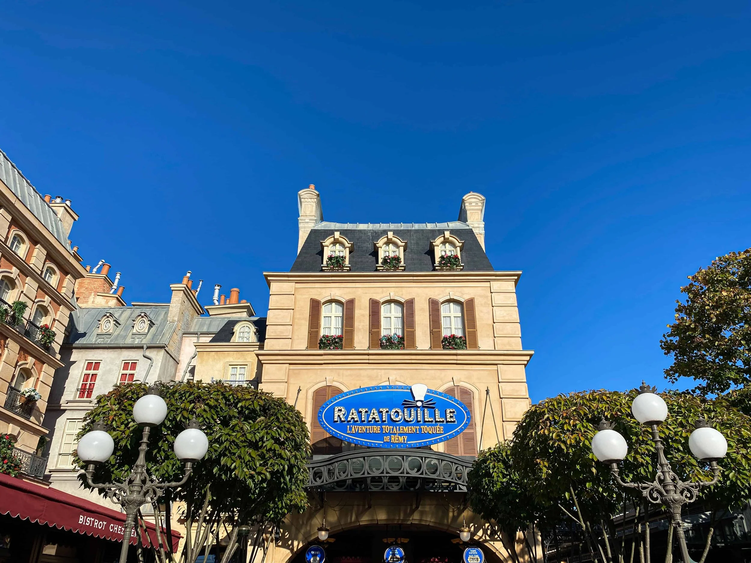 The French-village-style entrance to the Ratatouille: Remy's Totally Crazy Adventure ride at Walt Disney Studios Park.