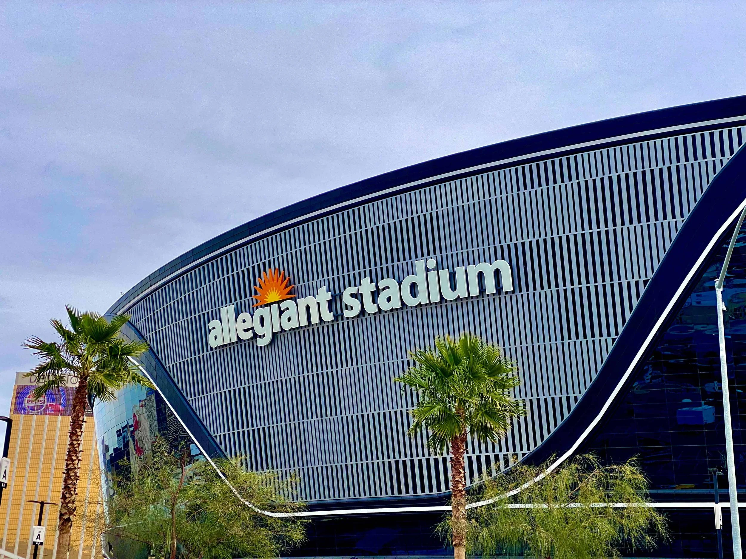 Allegiant Stadium exterior in Las Vegas, home of the NFL Las Vegas Raiders — a Las Vegas sports experience worth adding to a family trip with teenagers.