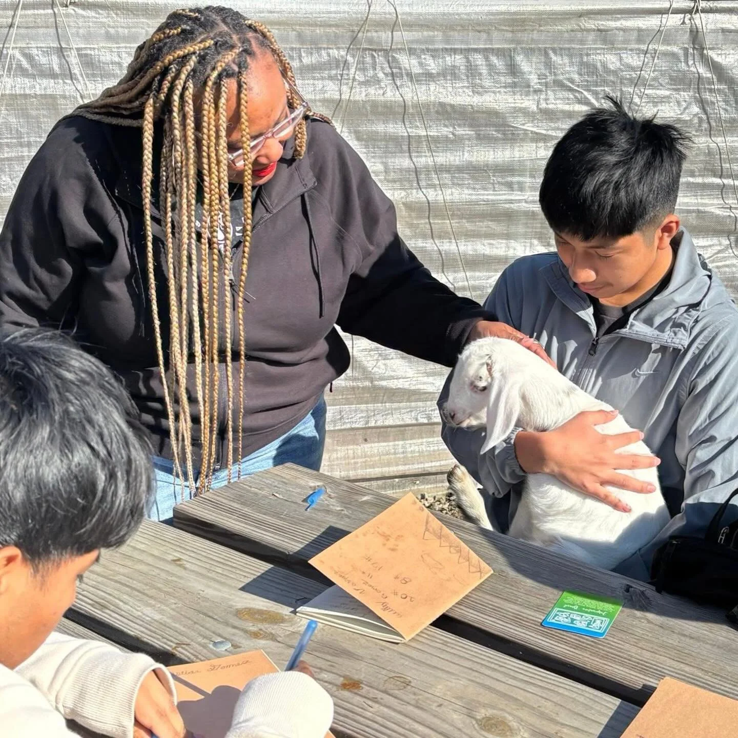 Today at Wordplay we connected with baby goats and wrote GOAT poetry at Aiken High School!