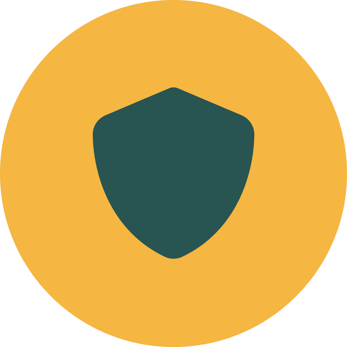 Shield symbol inside a yellow circle