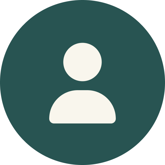 Generic user profile icon with a white person silhouette on a dark green circular background.