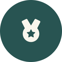 Icon of a medal with a star in the center