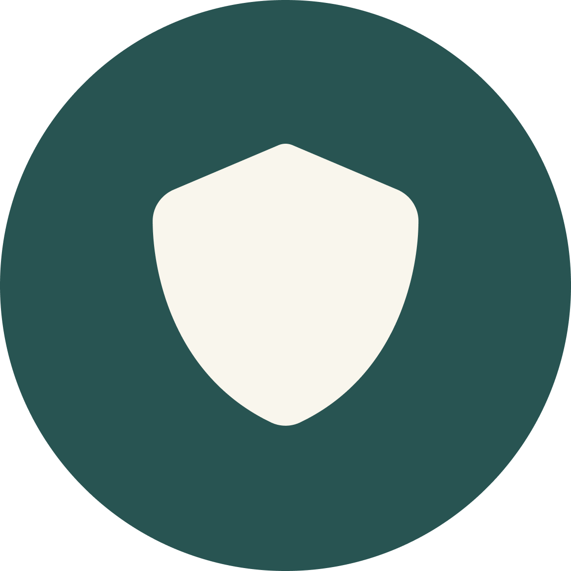Shield icon on a circular background.