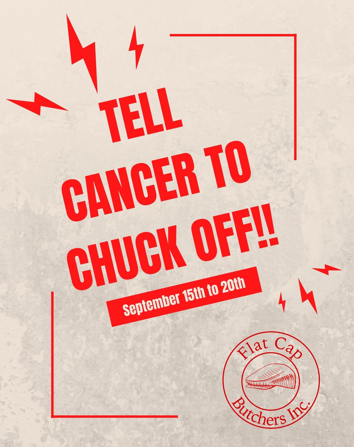 This week we will be donating 10% of all Chuck sales (this includes ground chuck, chuck roast, and our pulled beef products) to the Terry Fox Foundation. Stop by to fill your freezer and tell cancer to chuck off!