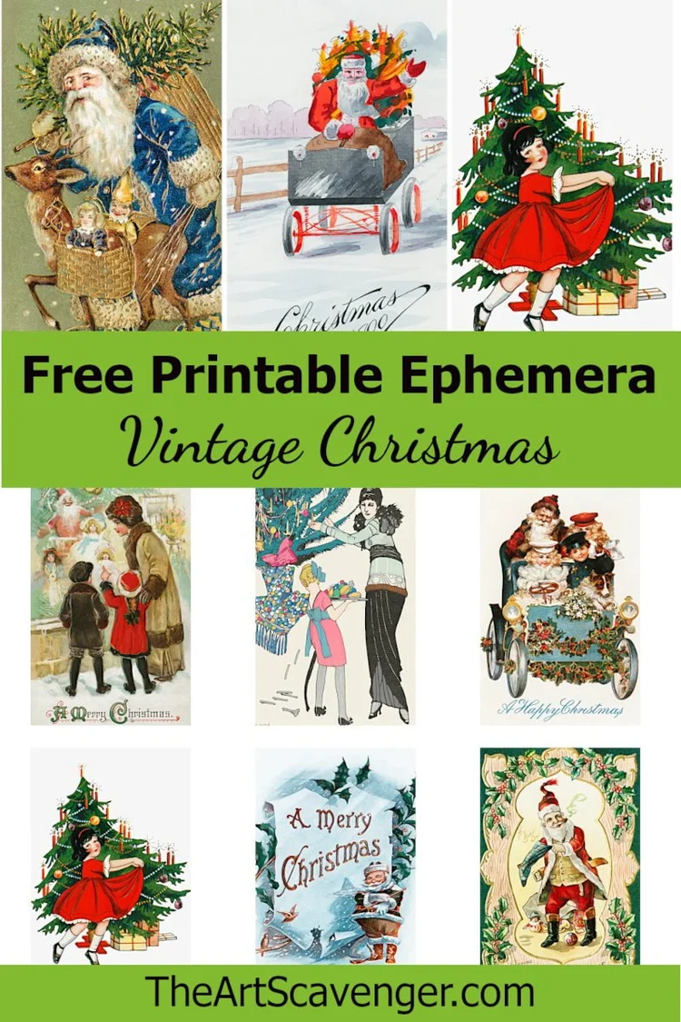 Free Vintage Christmas Ephemera Collage Sheet Printables — The Art ...