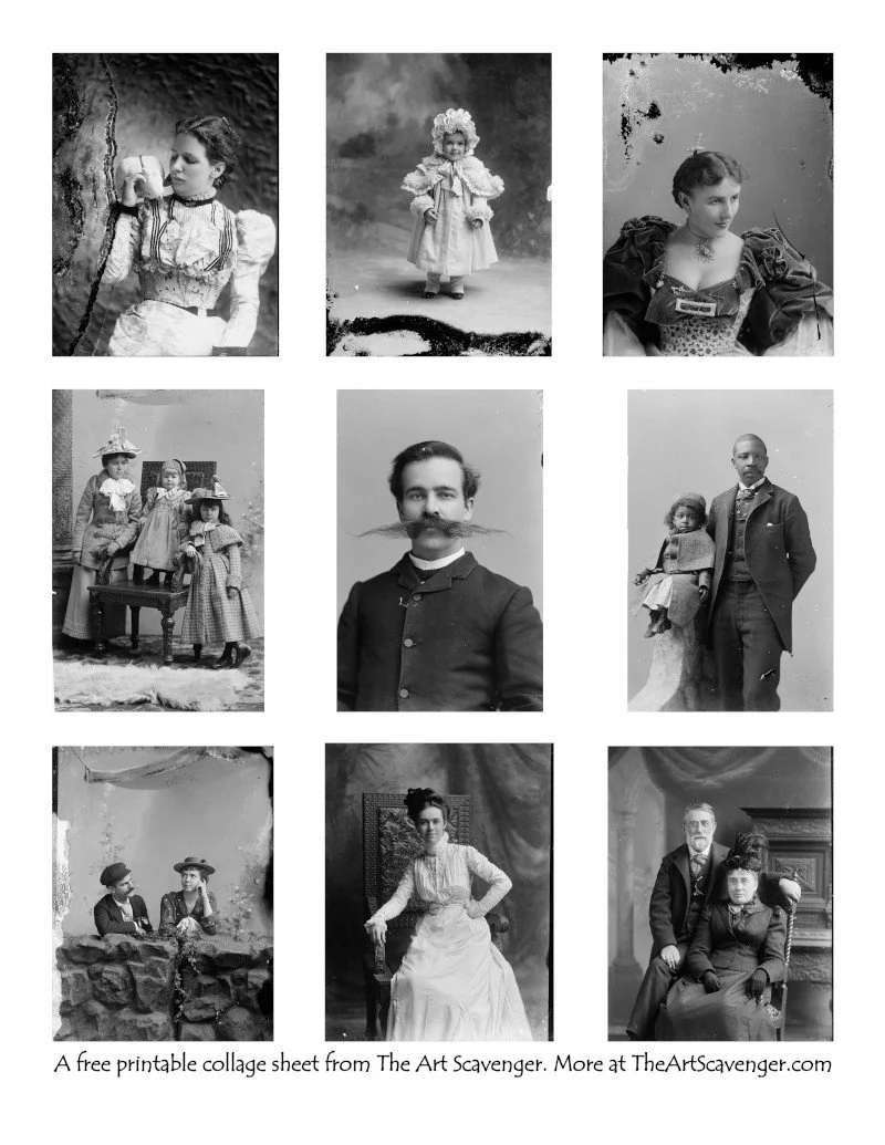 Free Printable C M Bell Vintage Portraits Collage Sheets The Art
