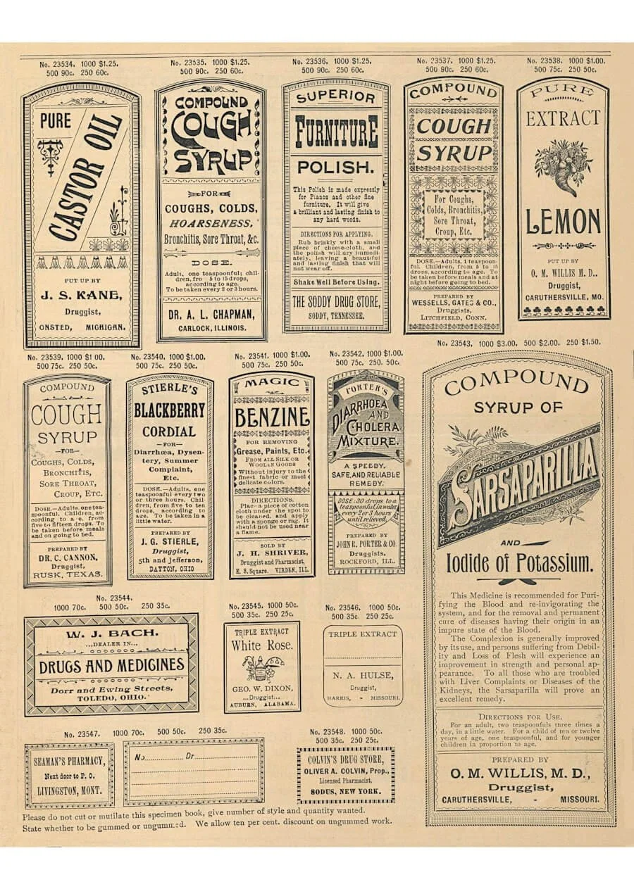 Free Printable Vintage Apothecary Labels for Junk Journals, Collage &amp; Crafts