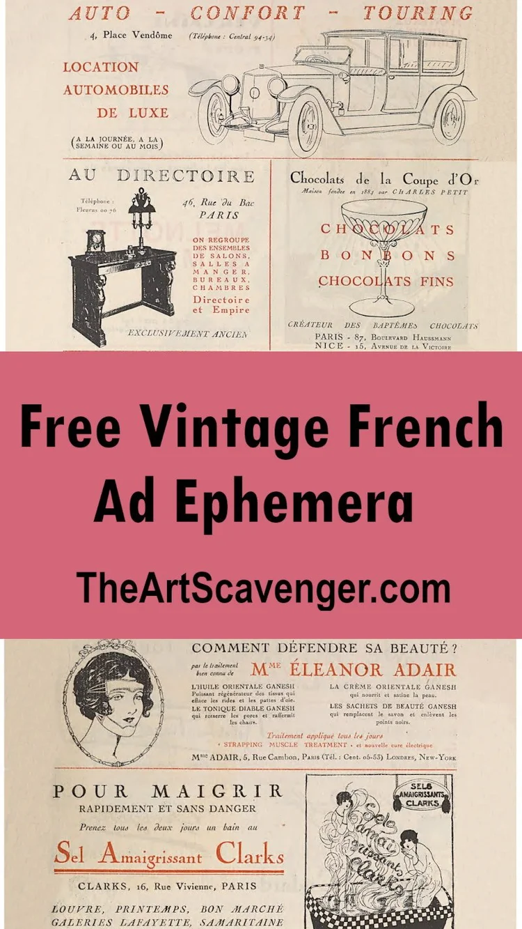 Free Vintage French Ephemera — The Art Scavenger