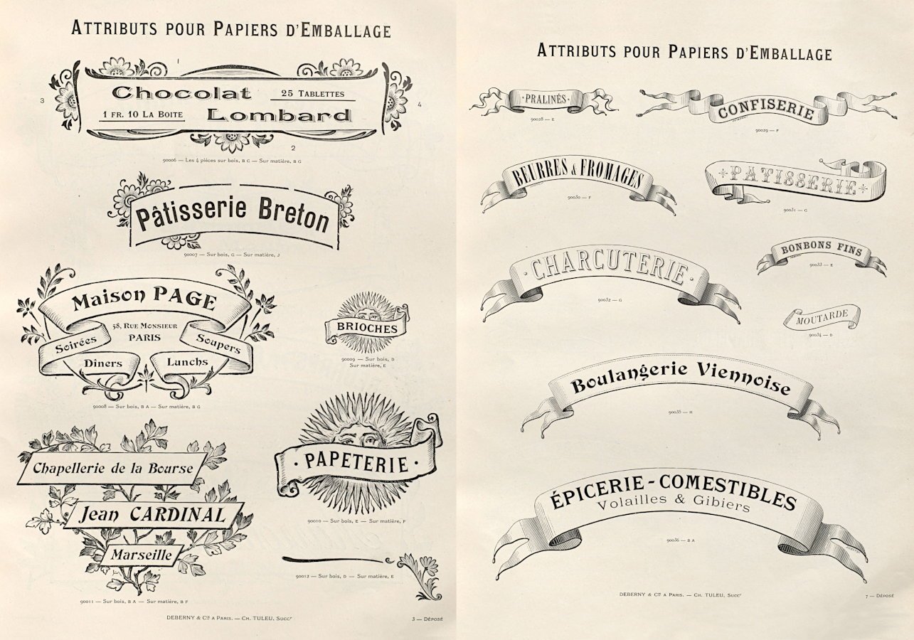 Ornate vintage bakery label designs printable