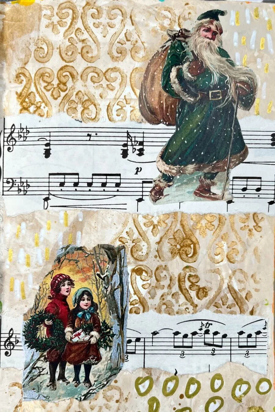 Inspiration for Christmas Journaling Using a Free Santa Image from Vintage Postcard Ephemera