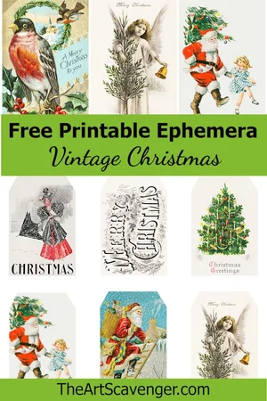 Free Printable Old Fashioned Christmas Ephemera Sheets — The Art Scavenger