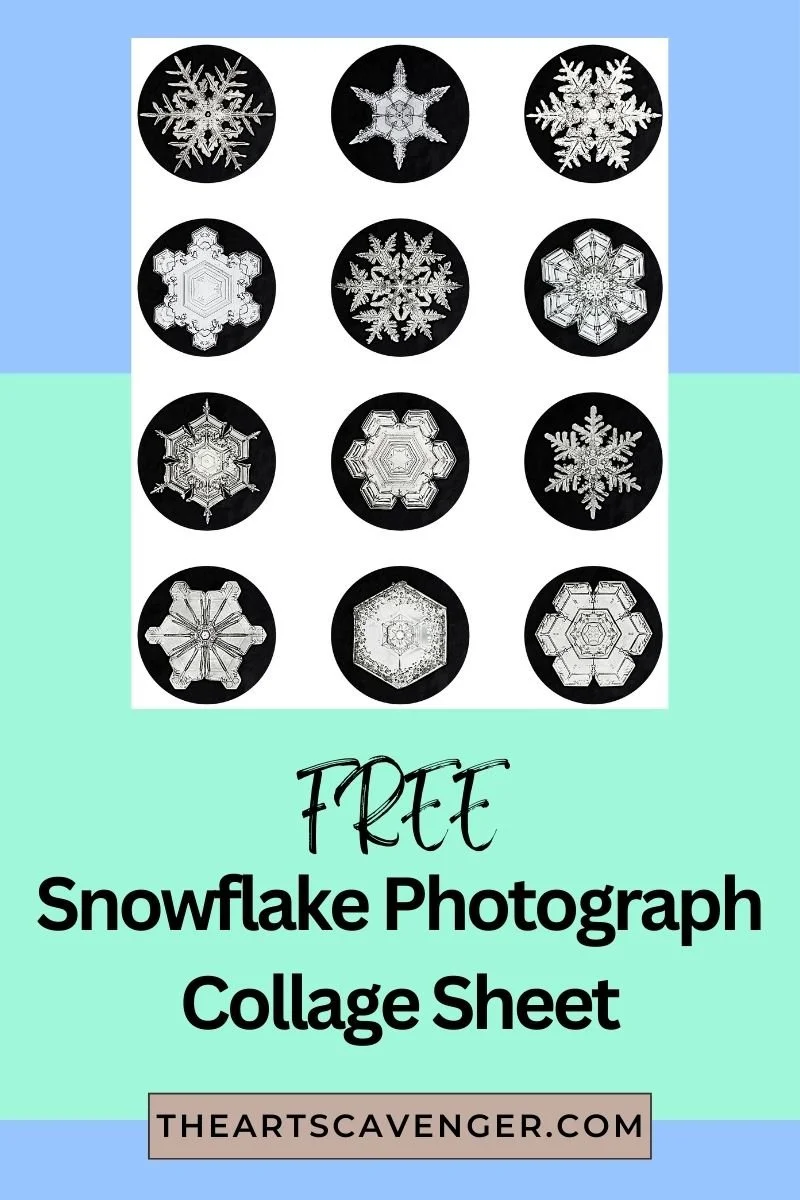 Printable with antique snowflake photos for junk journaling, card making and holiday crafts
