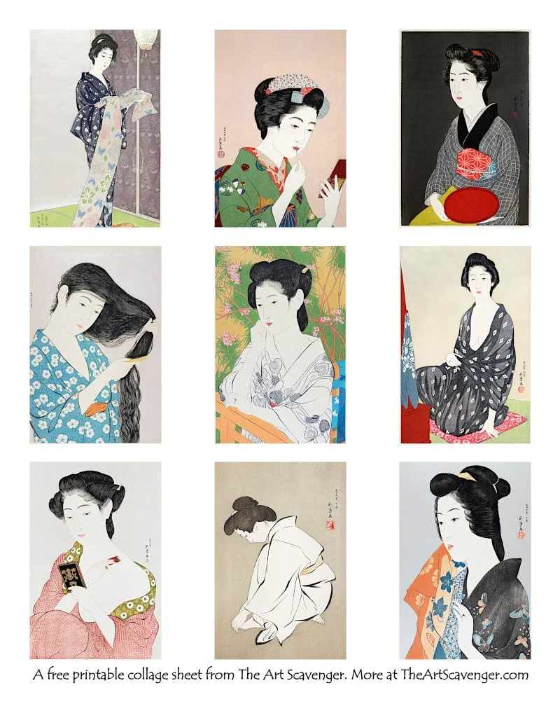 Free Japanese Art Collage Sheets — The Art Scavenger